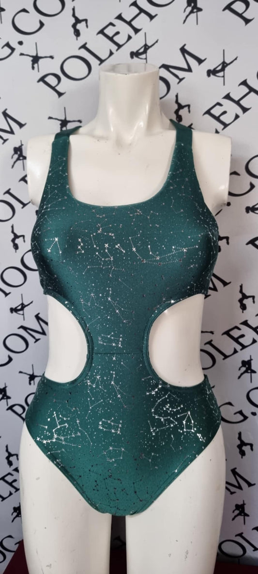 Green constellation twinkle x back bodysuit