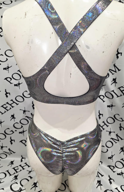 Black disco x back bodysuit