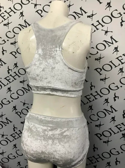 White frost velvet top