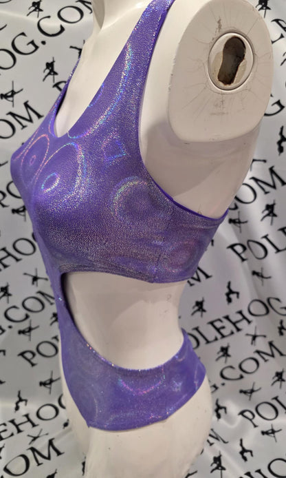 Purple disco x back bodysuit