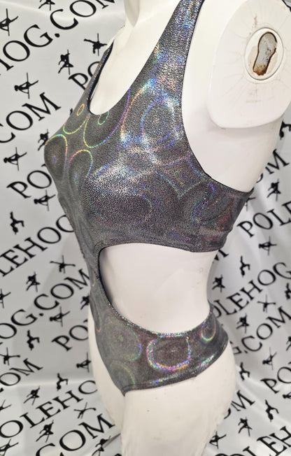 Black disco x back bodysuit