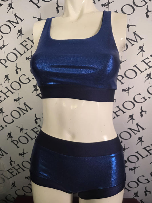 Deep blue shine top