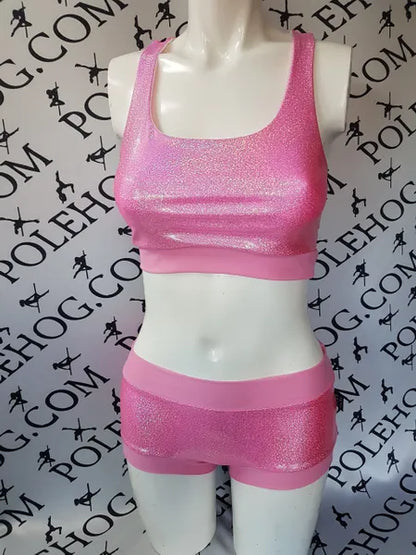 Pink diamond dust top