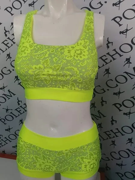 Flo yellow foil lace bottoms