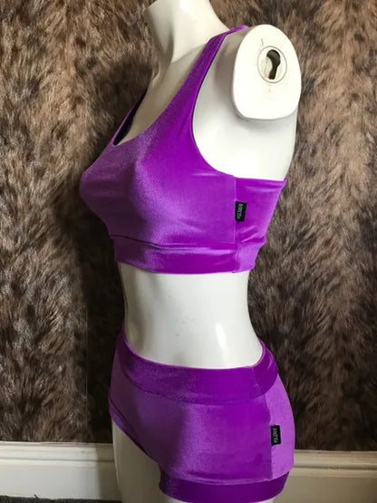 Purple smooth velvet bottoms