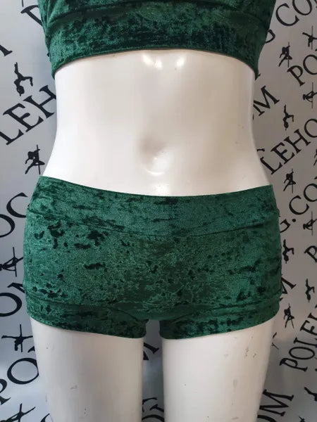 British racing green crushed velvet bottoms