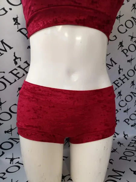 Wine red crushed velvet top