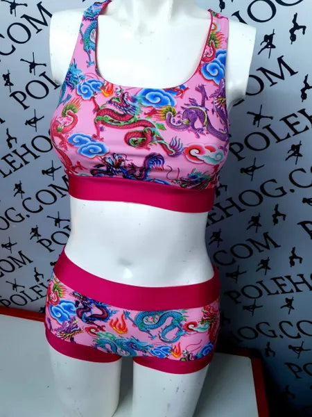 Pink Chinese dragon top