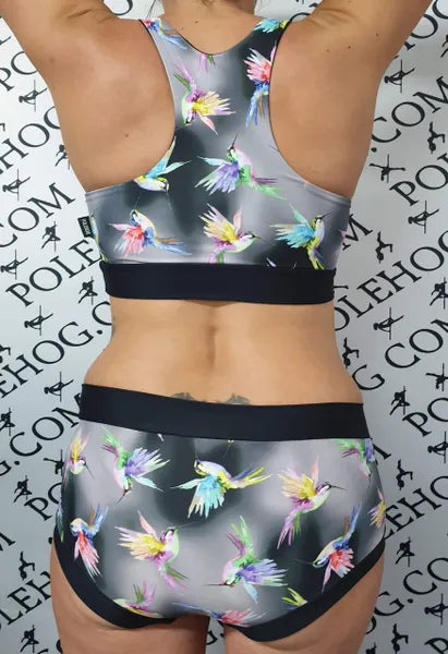 Greyscale hummingbird top