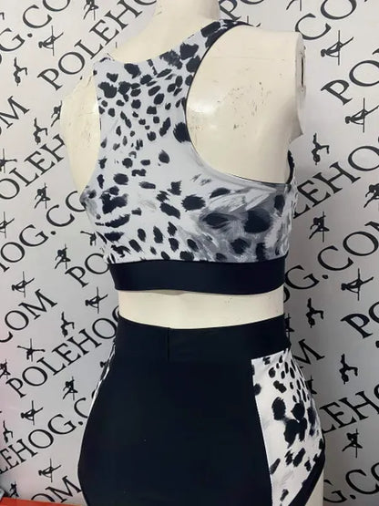 Dalmatian high waisted panel pant (side)