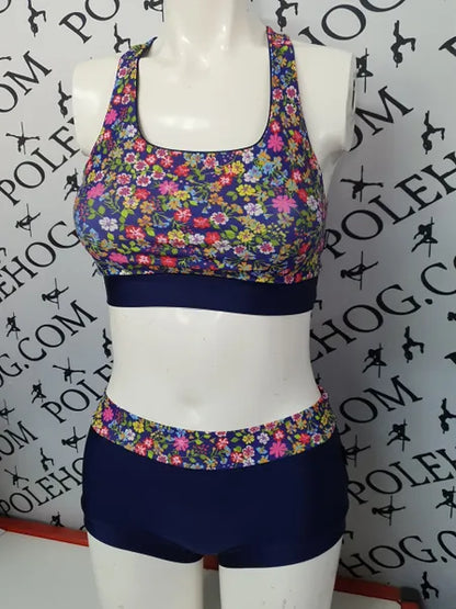 Navy wildflower top