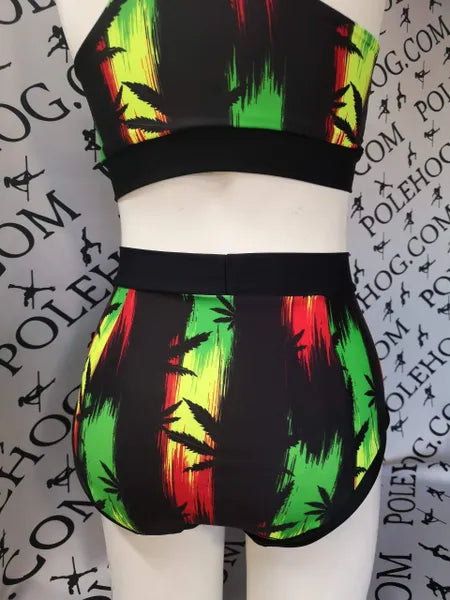 Jamaican vibes high waisted panel pant (full)