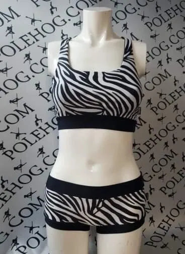 Zebra high waisted panel pant (side)