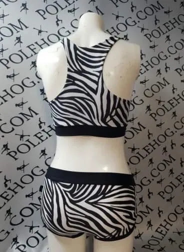 Zebra high waisted panel pant (side)