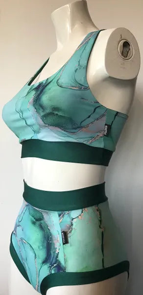 Ethereal mint high waisted panel pant (full)