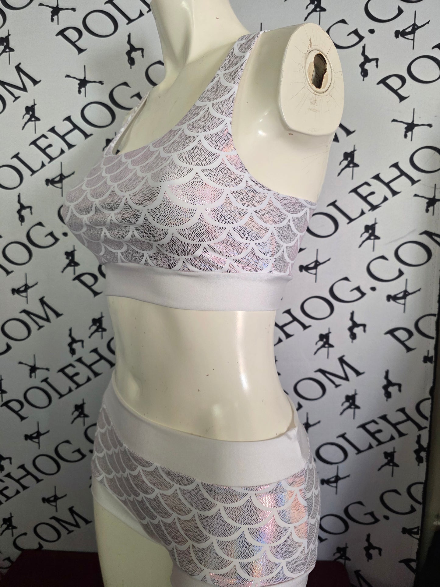White/pink mermaid top