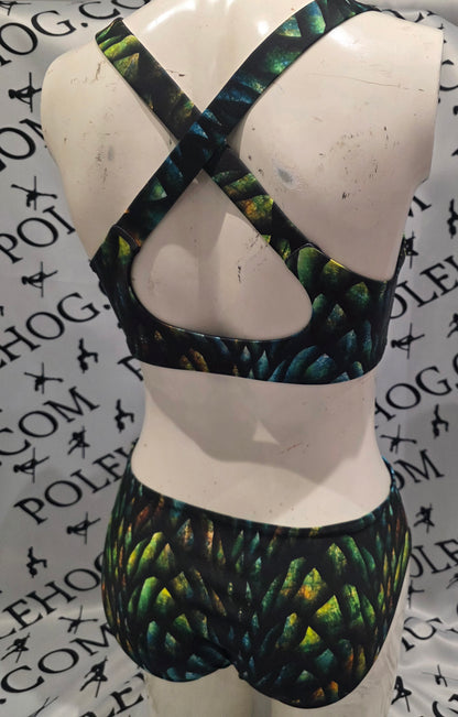 Autumn dragon scale x back bodysuit