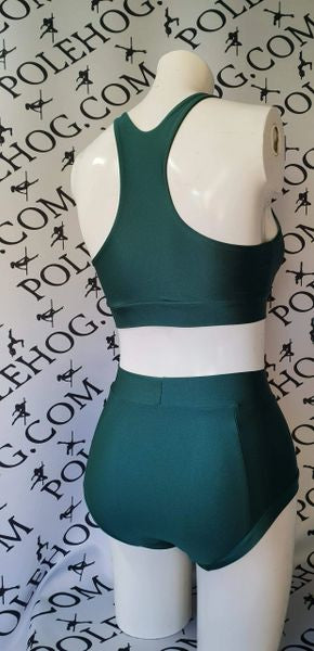 British racing green colours waisted fitted pant