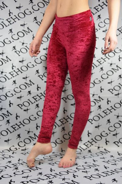 Wine red  crushed velvet leggings