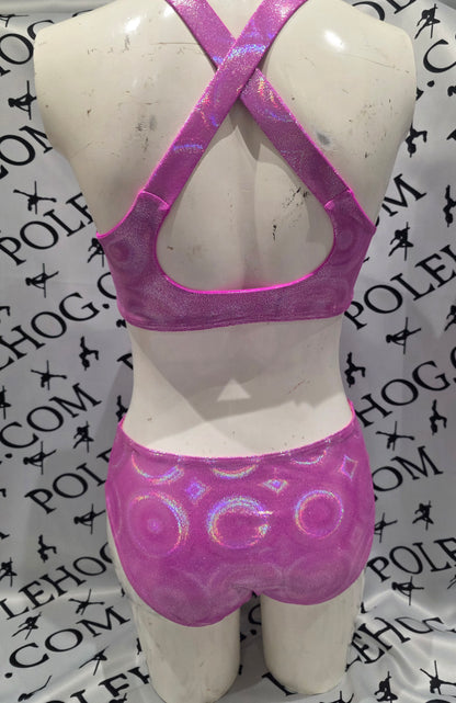 Hawaiian pink disco x back bodysuit