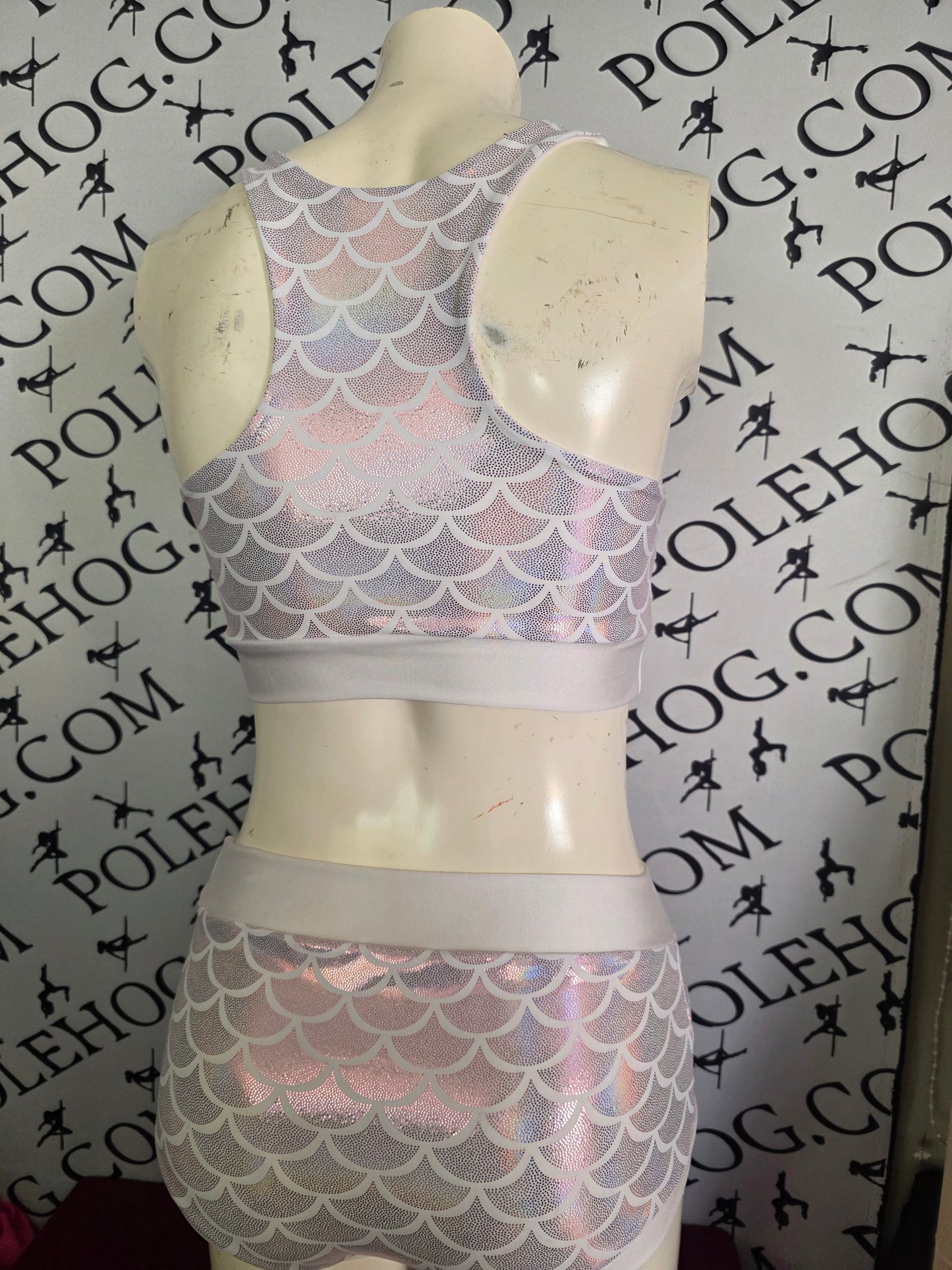 White/pink mermaid top
