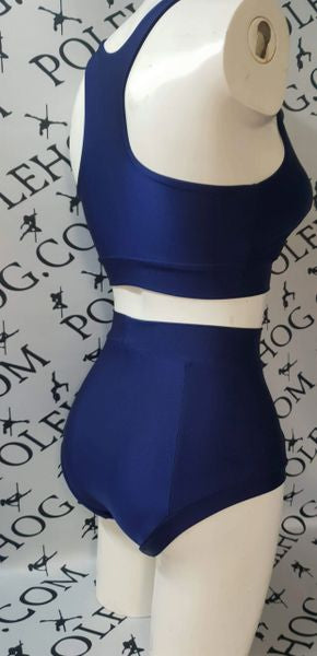 Navy colours high waisted fitted pant