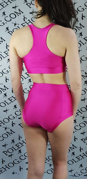 Raspberry colours high waisted fitted pant