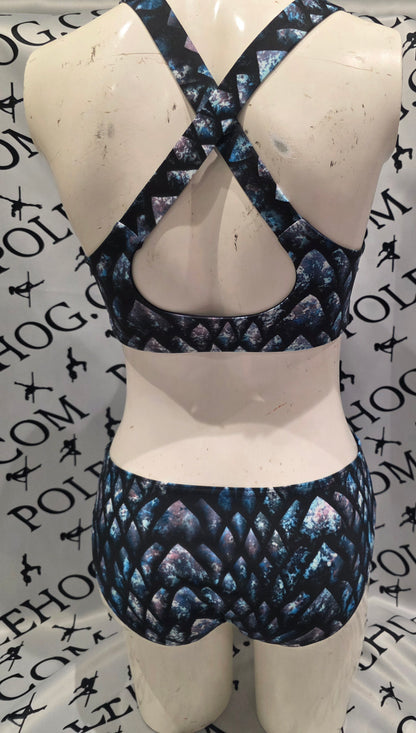 Winter dragon scale x back bodysuit