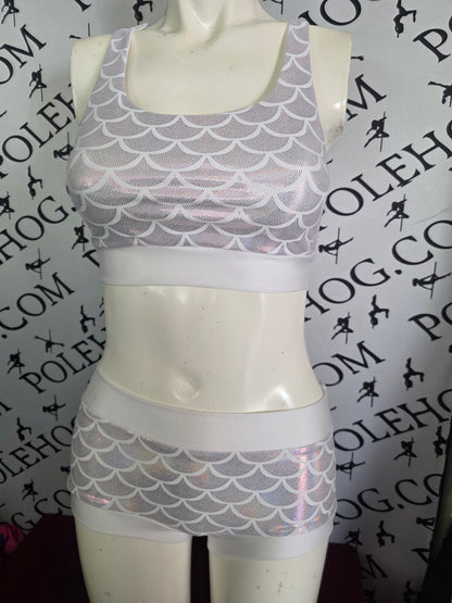 White/pink mermaid top