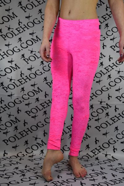 Flo pink crushed velvet leggings