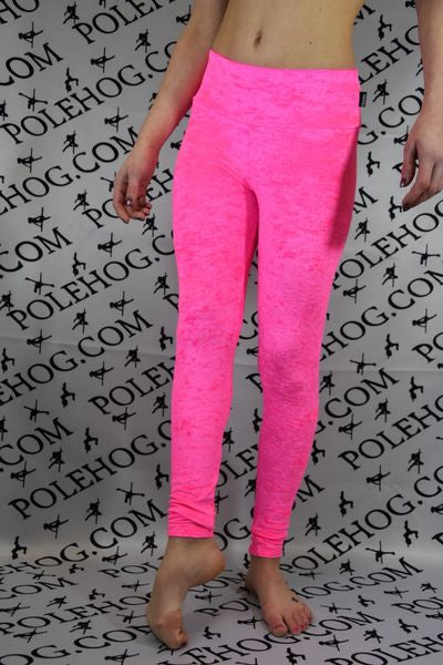 Flo pink crushed velvet leggings